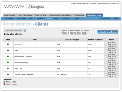 Liste des clients