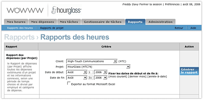 Rapport de dépense