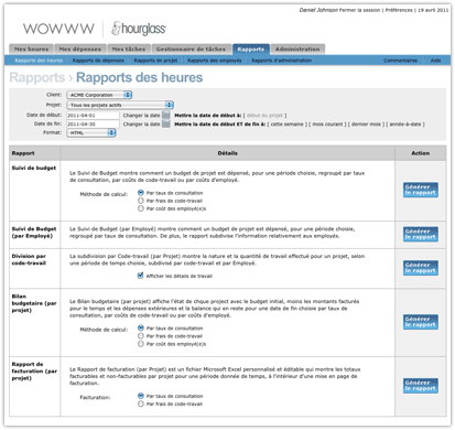 Rapport de temps